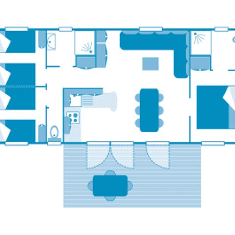 MOBILHOME 6 personnes - Cottage 6p 3ch 2SdB ****