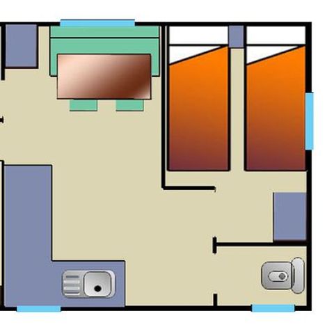 MOBILHOME 4 personnes - COTTAGE CONFORT PREMIUM