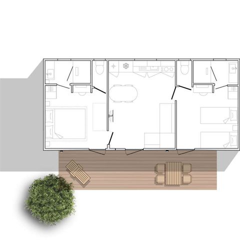 MOBILHOME 4 personnes - Sunêlia Prestige 33m²,4pl - 2ch