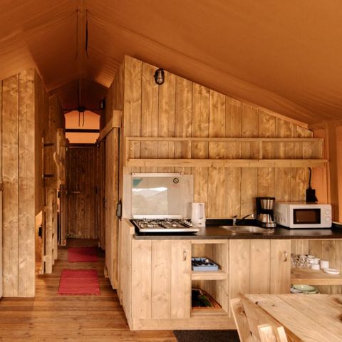 TENTE TOILE ET BOIS 6 personnes - Riverlodge 49m², 6pl-3ch