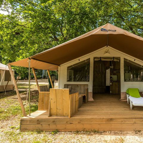 Tente en toile et en bois 5 personnes - Luxe safaritent