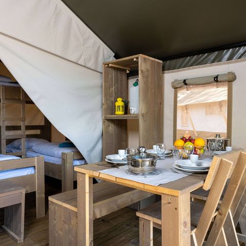 Tente en toile et en bois 5 personnes - Safari Confort