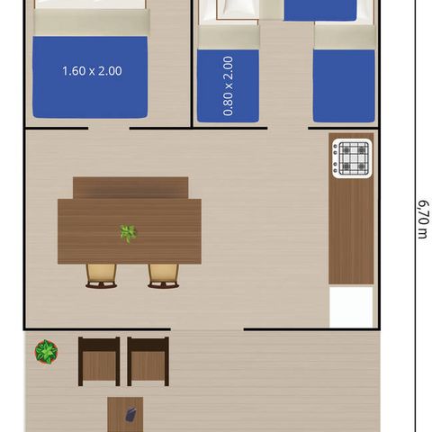 Tente en toile et en bois 5 personnes - Safari Confort