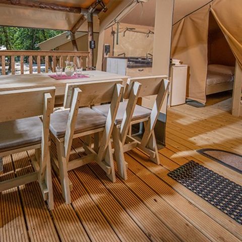 Tente en toile et en bois 5 personnes - Super Lodge | 2 Ch. | 4/5 Pers. | Sans SDB
