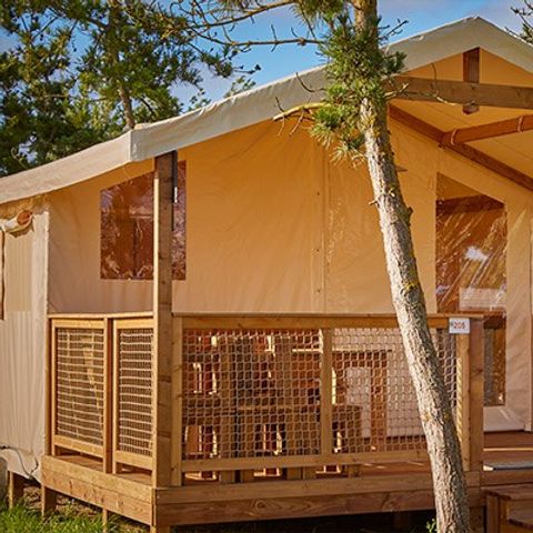 Tente en toile et en bois 5 personnes - Super Lodge | 2 Ch. | 4/5 Pers. | Sans SDB