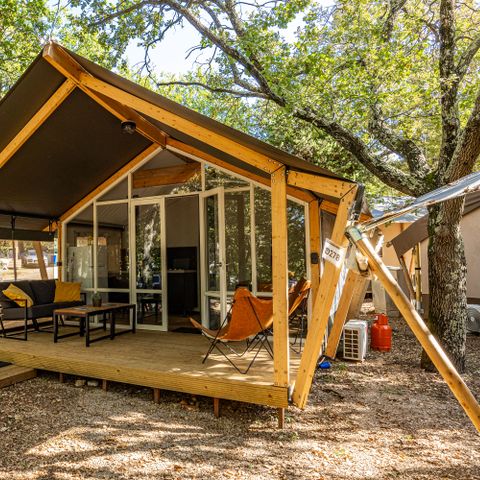 TENTE TOILE ET BOIS 5 personnes - Valkanela - Tente Safari Bella Vista + sanitaires + air conditionné (8P)