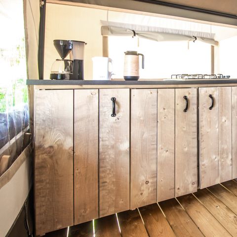Tente en toile et en bois 5 personnes - Valkanela - Tente Safari Confort