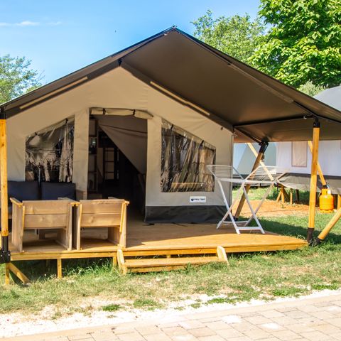 TENTE TOILE ET BOIS 5 personnes - Valkanela - Tente Safari Confort
