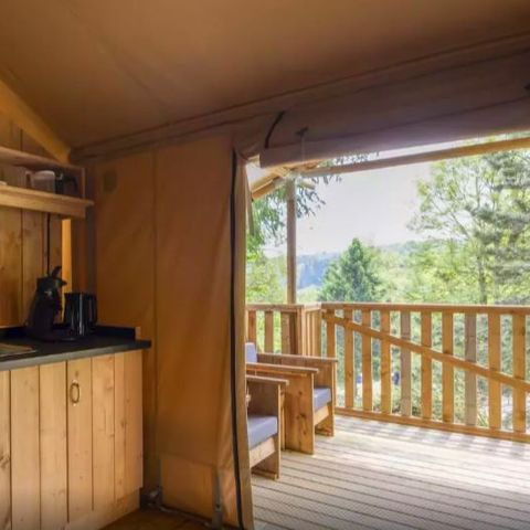 TENTE TOILE ET BOIS 5 personnes - Valkanela - Tente Safari Bella Lodge + sanitaires + air conditionné (6P)
