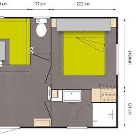 MOBILHOME 4 personnes - Mobil-home Confort 27m² 2 chambres dont terrasse semi-couverte 18m² + TV