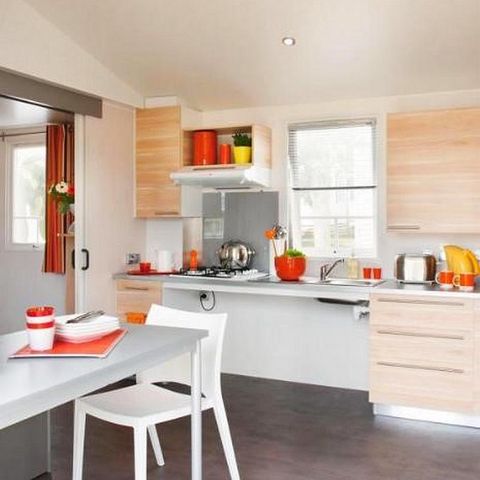 MOBILHOME 4 personnes - PMR Confort 27m² 2 chambres + TV + terrasse 