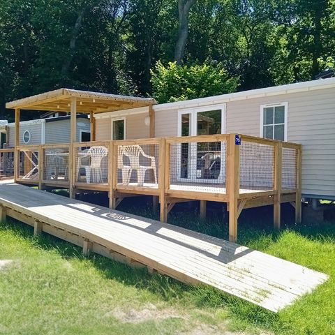 MOBILHOME 4 personnes - PMR Confort 27m² 2 chambres + TV + terrasse 