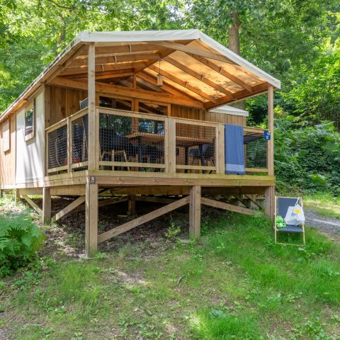 MOBILHOME 4 personnes - Cosyflower Premium sur pilotis 38m² - 2 chambres + TV + draps + serviettes terrasse couverte 11m²