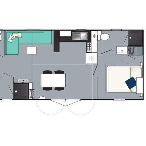 MOBILHOME 8 personnes -  Confort 3 chambres 2sdb 39m²