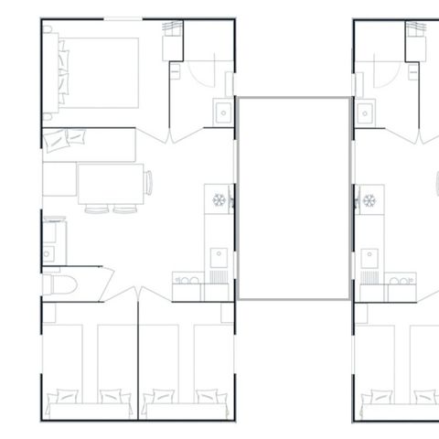 MOBILHOME 12 personnes - Mobil-home Tribu 12 personnes 6 chambres 2 sdb