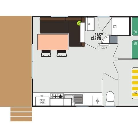 MOBILHOME 5 personnes - Evasion 5 personnes 2 chambres 23m²