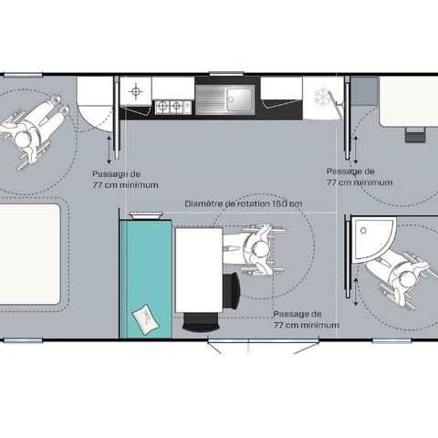 MOBILHOME 4 personnes - Cocoon 4 personnes 2 chambres PMR 30m²