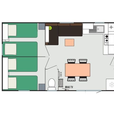 MOBILHOME 6 personnes - LOISIRS - 3 chambres - TV
