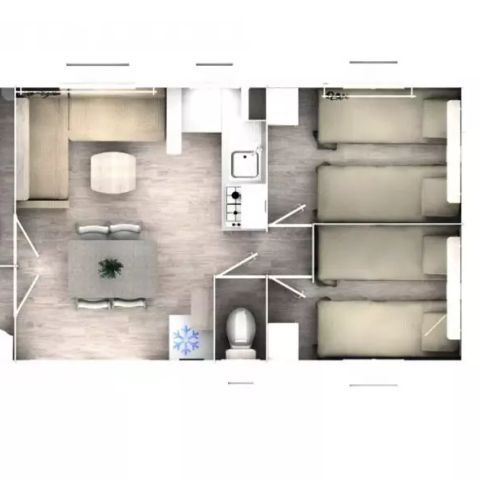 MOBILHOME 8 personnes - Mobil home Evo 4 pièces 6/8 personnes TV