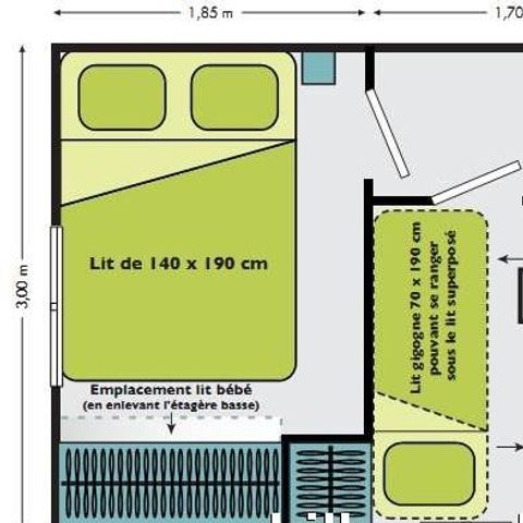 MOBILHOME 5 personnes - VACANCIAL ECO (sans sanitaires)