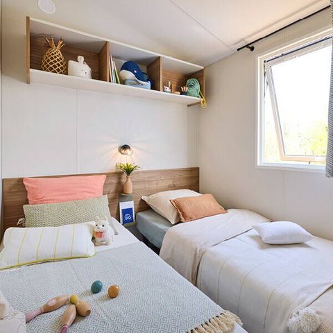 MOBILHOME 6 personnes - Mobil-home | Comfort | 3 Ch. | 6 Pers. | Terrasse surélevée | 1 SDB | Clim.