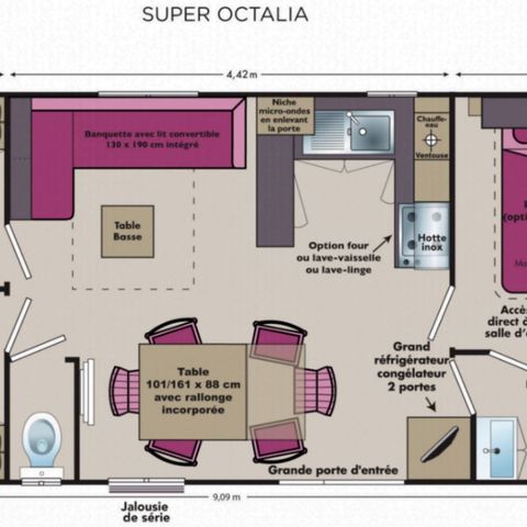 MOBILHOME 6 personnes - pour 6 personnes (3 chambres)