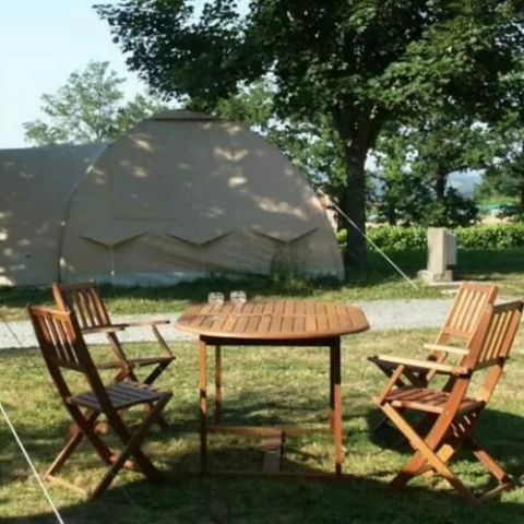 TENTE TOILE ET BOIS 4 personnes - Grande tente Luxe Karsten - sans sanitaires