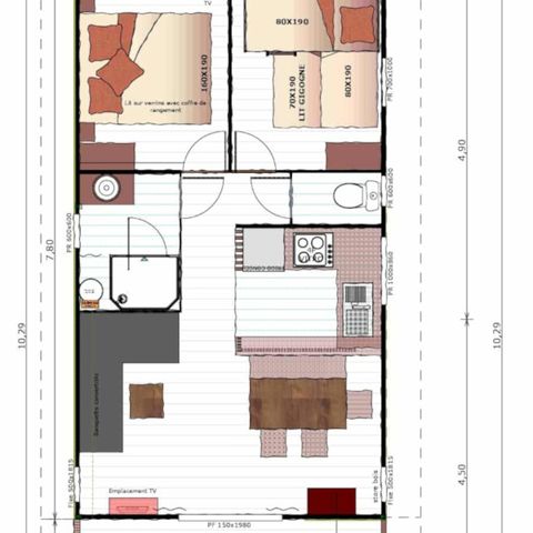CHALET 5 personnes - Eco-Lodge VIP 35m² avec vue sur terrain de jeux, 2 Chambres, 1 Salle de bain (draps fournis)
