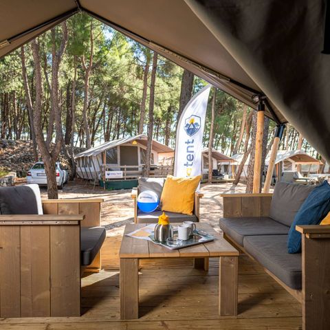 TENTE TOILE ET BOIS 5 personnes - Tente safari Confort + climatisation