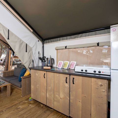 TENTE TOILE ET BOIS 5 personnes - Tente safari Confort + climatisation