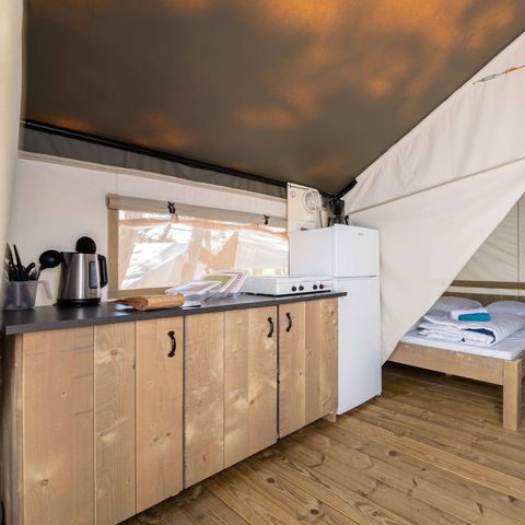 TENTE TOILE ET BOIS 5 personnes - Tente safari Confort + climatisation