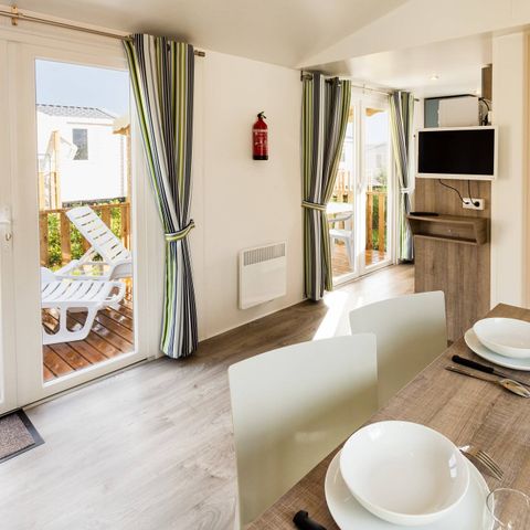 MOBILHOME 6 personnes - Comfort | 3 Ch. | 6 Pers. | Terrasse surélevée | Clim. | TV