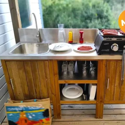 MOBILHOME 6 personnes - Salon Premium 3 chambres - cuisine extérieure