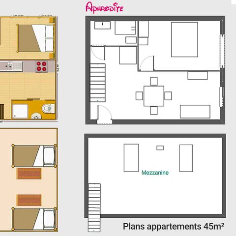APPARTEMENT 4 personnes - Appartement 3 pièces Accueil 45 m² - 2 chambres - Climatisation et TV