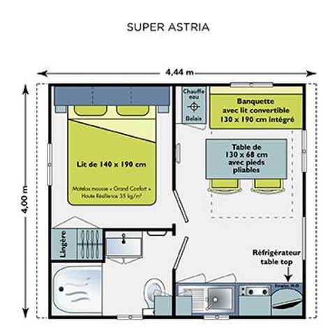MOBILHOME 2 personnes - MYRTILLE