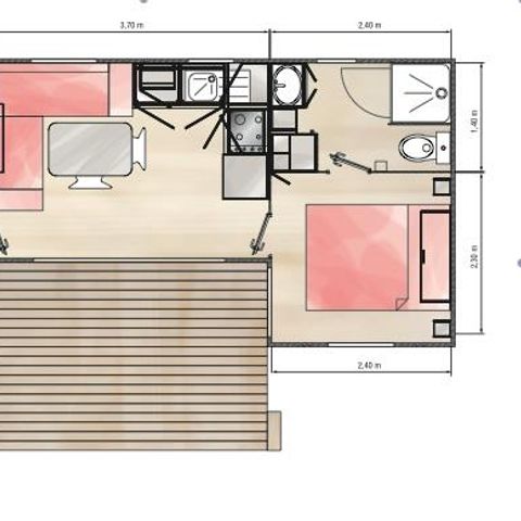 MOBILHOME 4 personnes - VIOLETTE