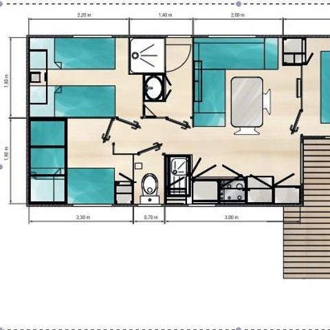 MOBILHOME 6 personnes - JONQUILLE