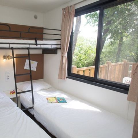 MOBILHOME 6 personnes - Homair mobil homes au camping de la Méditerranée l Comfort XL | 3 Ch. | 6 Pers. | Terrasse surélevée | Clim.
