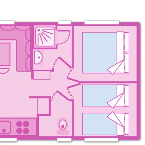 MOBILHOME 6 personnes - Mobil-home Classique TI - 30m² - 2 chambres