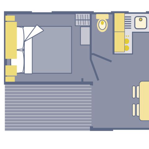 MOBILHOME 4 personnes - Loggia - 25m² - 2 chambres - climatisé