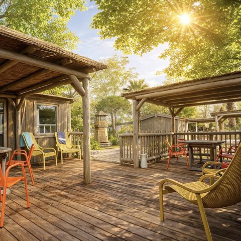MOBILHOME 4 personnes - Éco-cabane 24m² - climatisé - 2 chambres