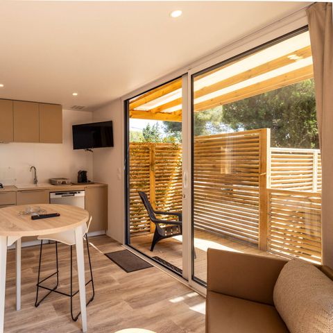 MOBILHOME 8 personnes - Mobil-home | Ultimate | 3 Ch. | 6/8 Pers. | Terrasse surélevée | Clim. | TV