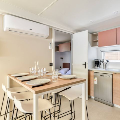 MOBILHOME 8 personnes - Premium | 3 Ch. | 6/8 Pers. | Terrasse Lounge | 1 SDB | Clim.