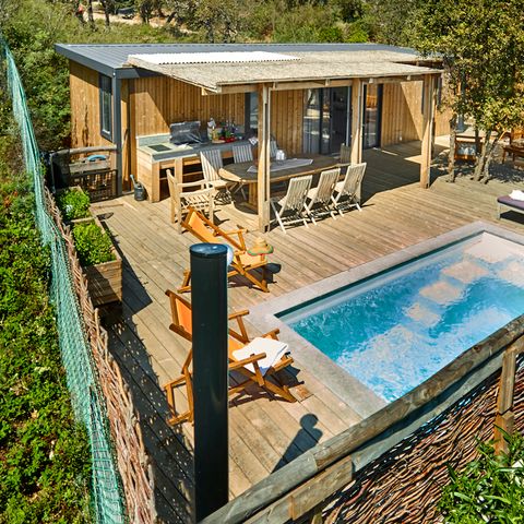 MOBILHOME 8 personnes - Lodge Riviera 2 à 8 pers. clim. Plancha