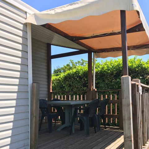 MOBILHOME 6 personnes - M5 M8  Malaga 2012 - terrasse d'angle couverte