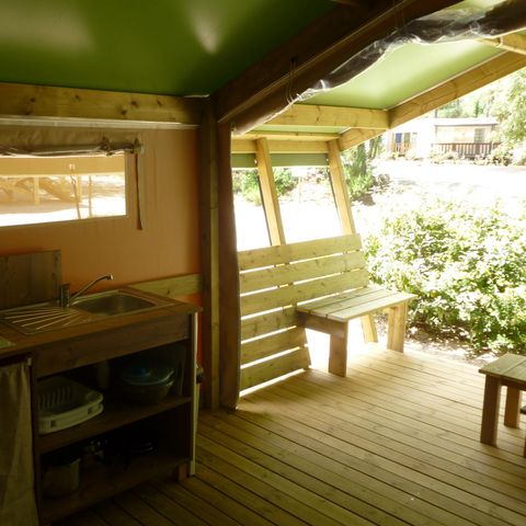 TENTE TOILE ET BOIS 5 personnes - FREE Confort 24m² - 2 chambres