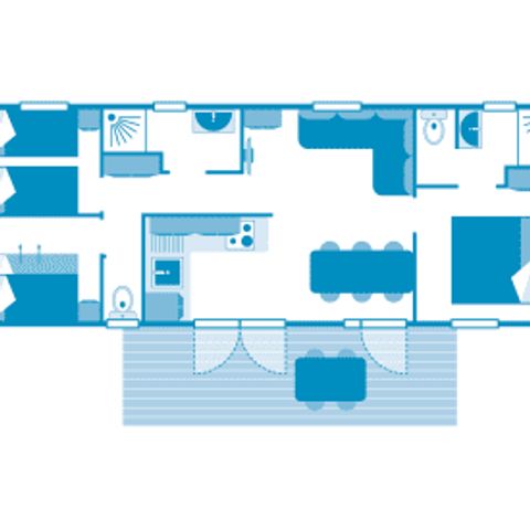 MOBILHOME 6 personnes - Cottage 6p 3ch 2SdB ****