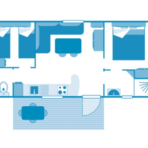 MOBILHOME 4 personnes - Cottage 4p 2ch ***