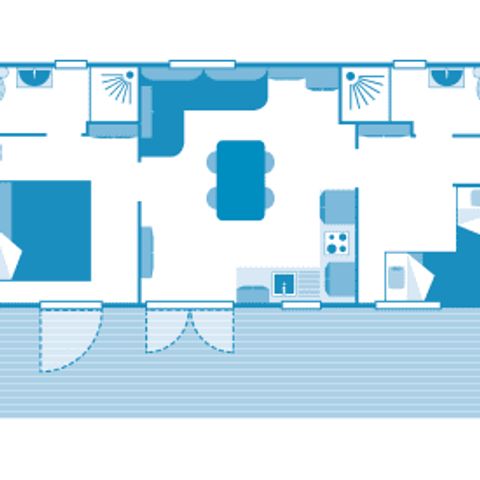 MOBILHOME 4 personnes - Cottage 4p 2ch 2SdB ****