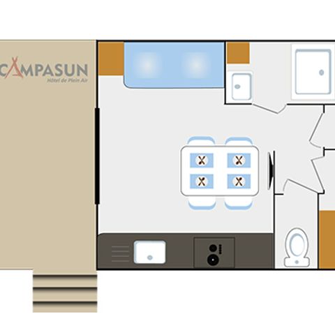 HÉBERGEMENT INSOLITE 4 personnes - Mobil home Cottage Premium 2 Chambres - climatisation - Lave vaiselle